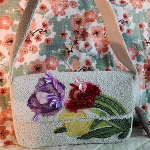 Tulip Viral White Beaded Bag | TjMaxx